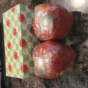 New in box! Decorative collection set of 2 Apple Candles